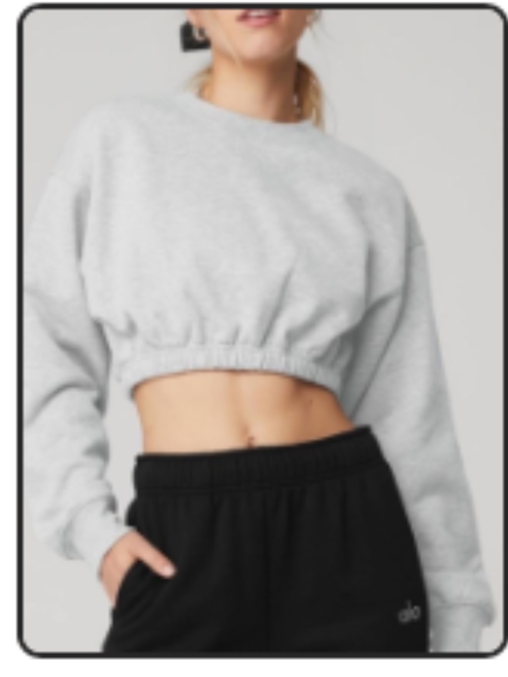 Alo Yoga Gray cropped sweatshirt- XS-  NEVER WORN